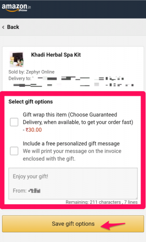 amazon gift option