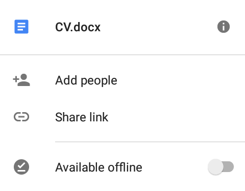 google drive file available offline