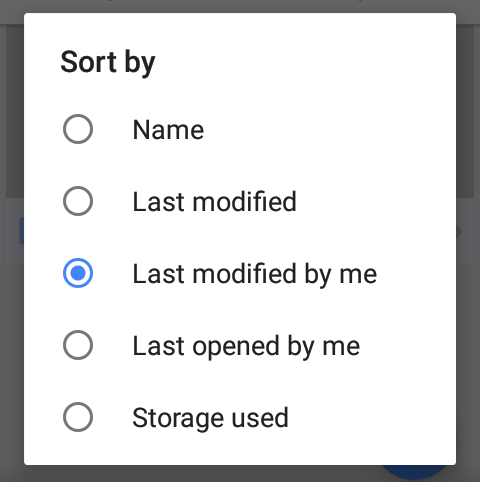 google drive sorting