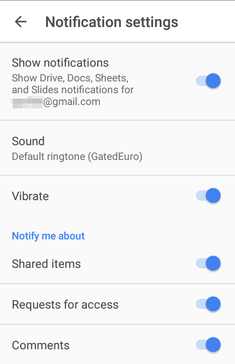 notification window settings