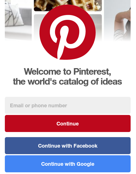 pinterest app login for android