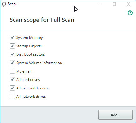 scan scope kaspersky antivirus guard