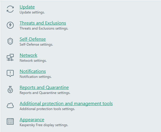 additional settings kaspersky antivirus guard