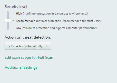 advanced settings kaspersky antivirus guard