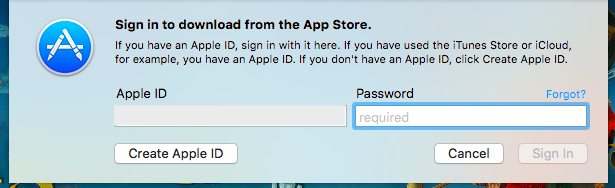 Apple ID and Password Required to Download from the App Store