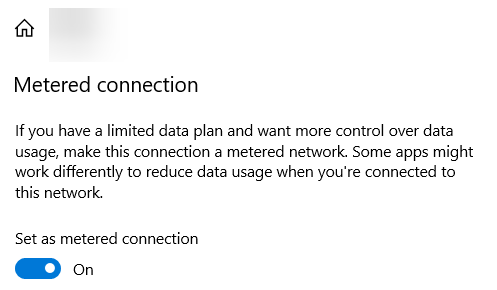 windows 10 network settings ( metered connection )