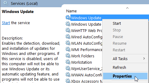 windows 10 update disable services
