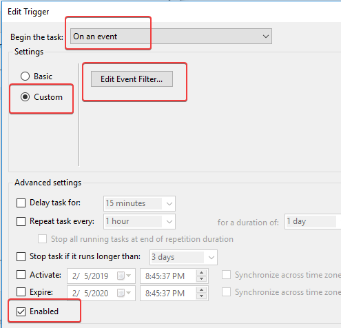 disable windows 10 automatic update with windows task scheduler