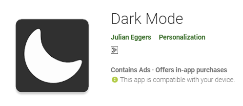 Dark mode app playstore